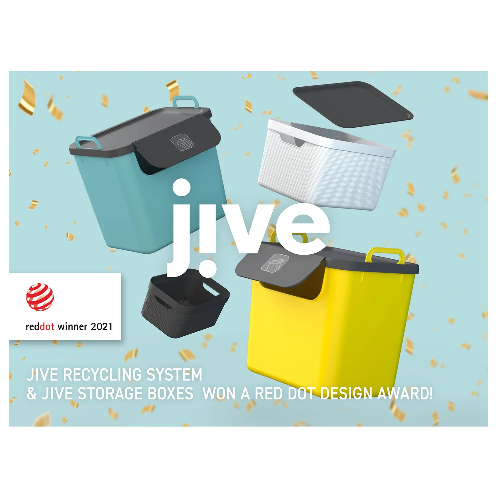 3er Set Recycling Müllsystem 30 L JIVE - Image 39