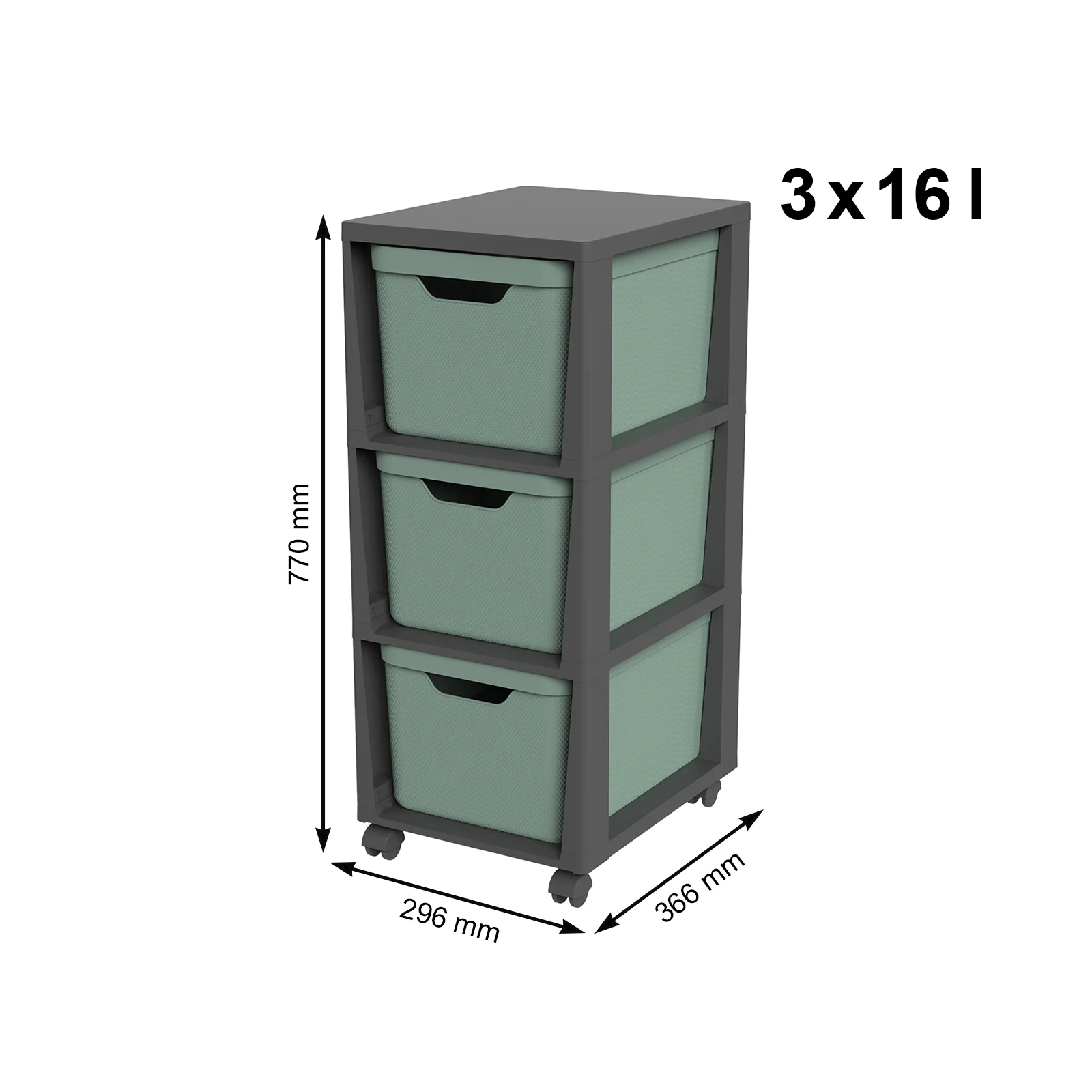 Tower mit Rollen 3 x 16 l JIVE - Image 11
